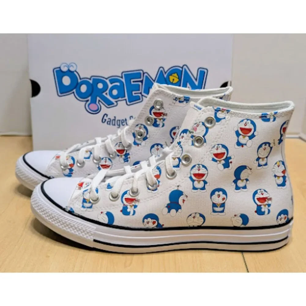 Converse Chuck Taylor All Star Doraemon Cat Robot Unisex High Top Shoes W10 NIB